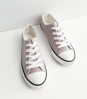 New Look Lilac Canvas Lace Up Trainers